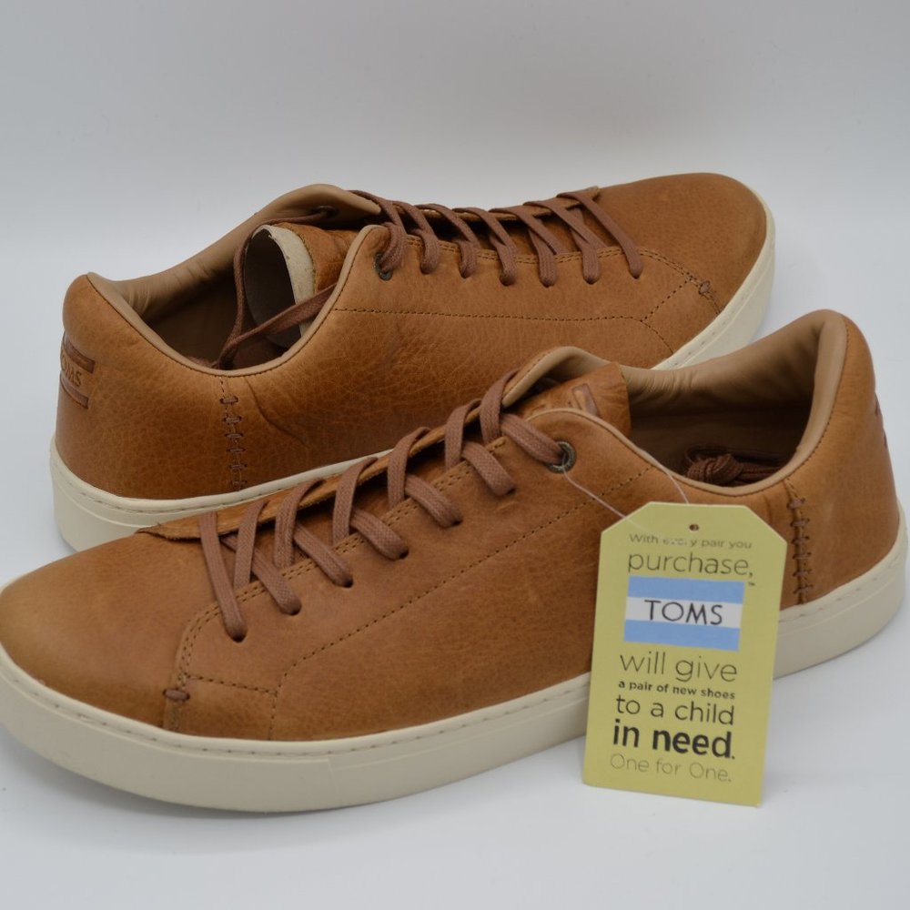Size 13 Toms Lenox Dark Toffee Leather Shoes New i